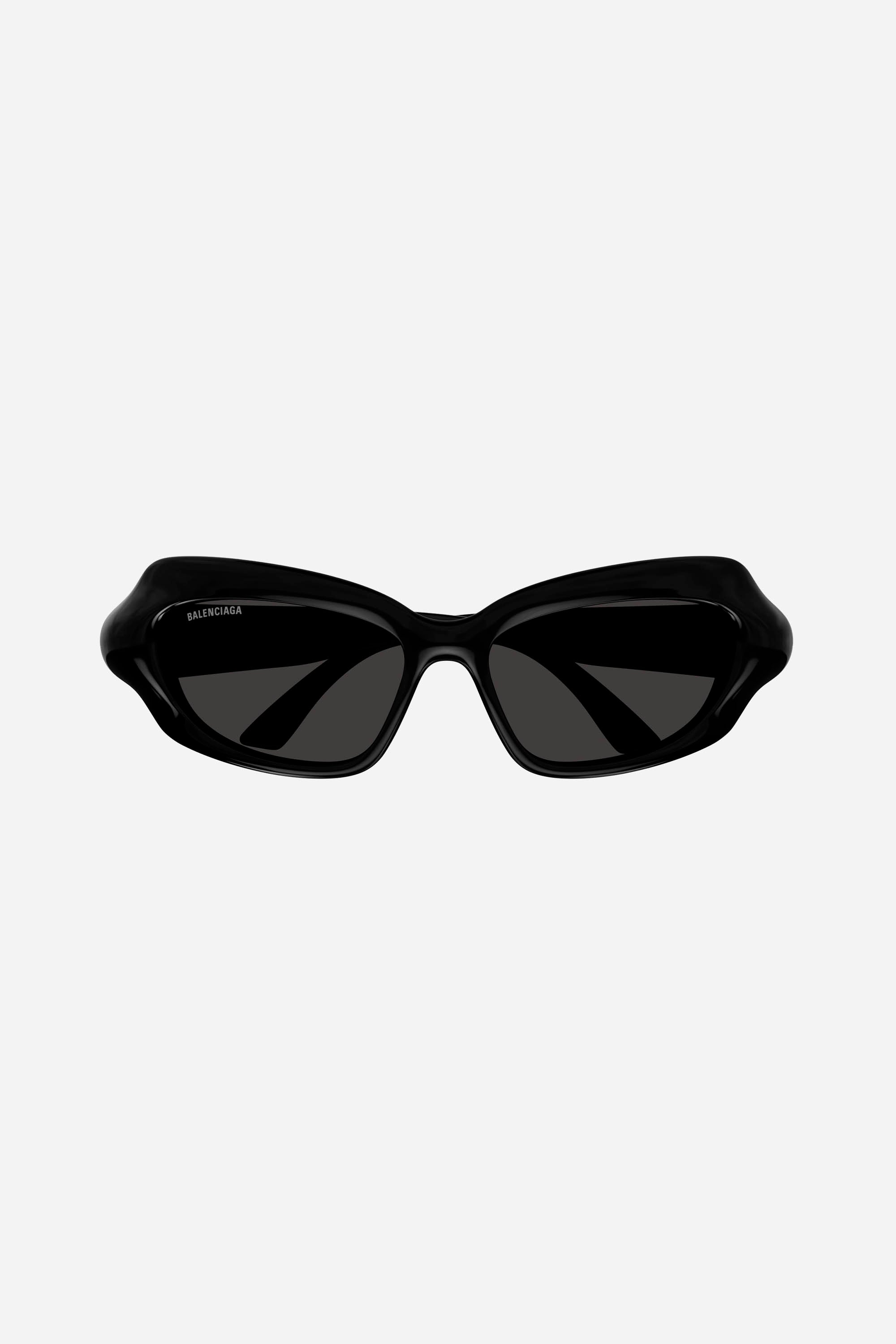 Black oval Balenciaga sunglasses with grey lense