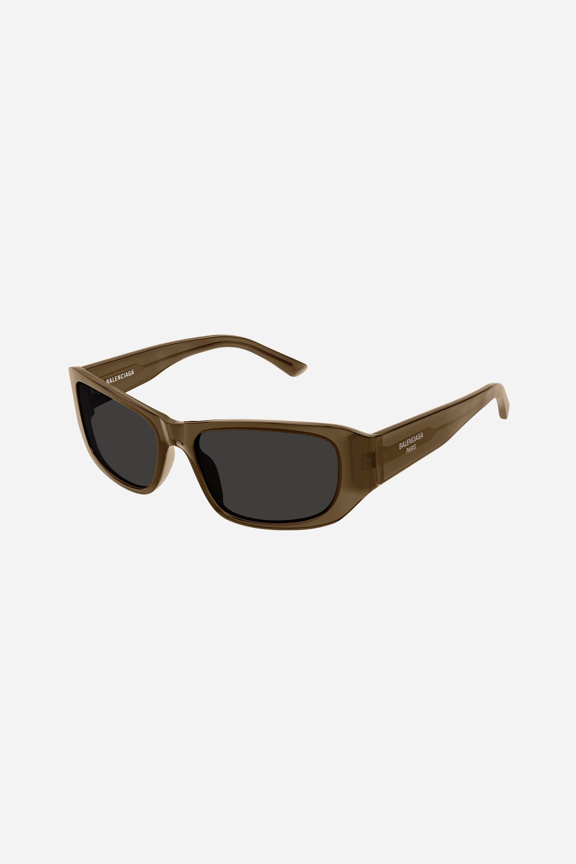 Unisex brown and grey rectangular sunglasses