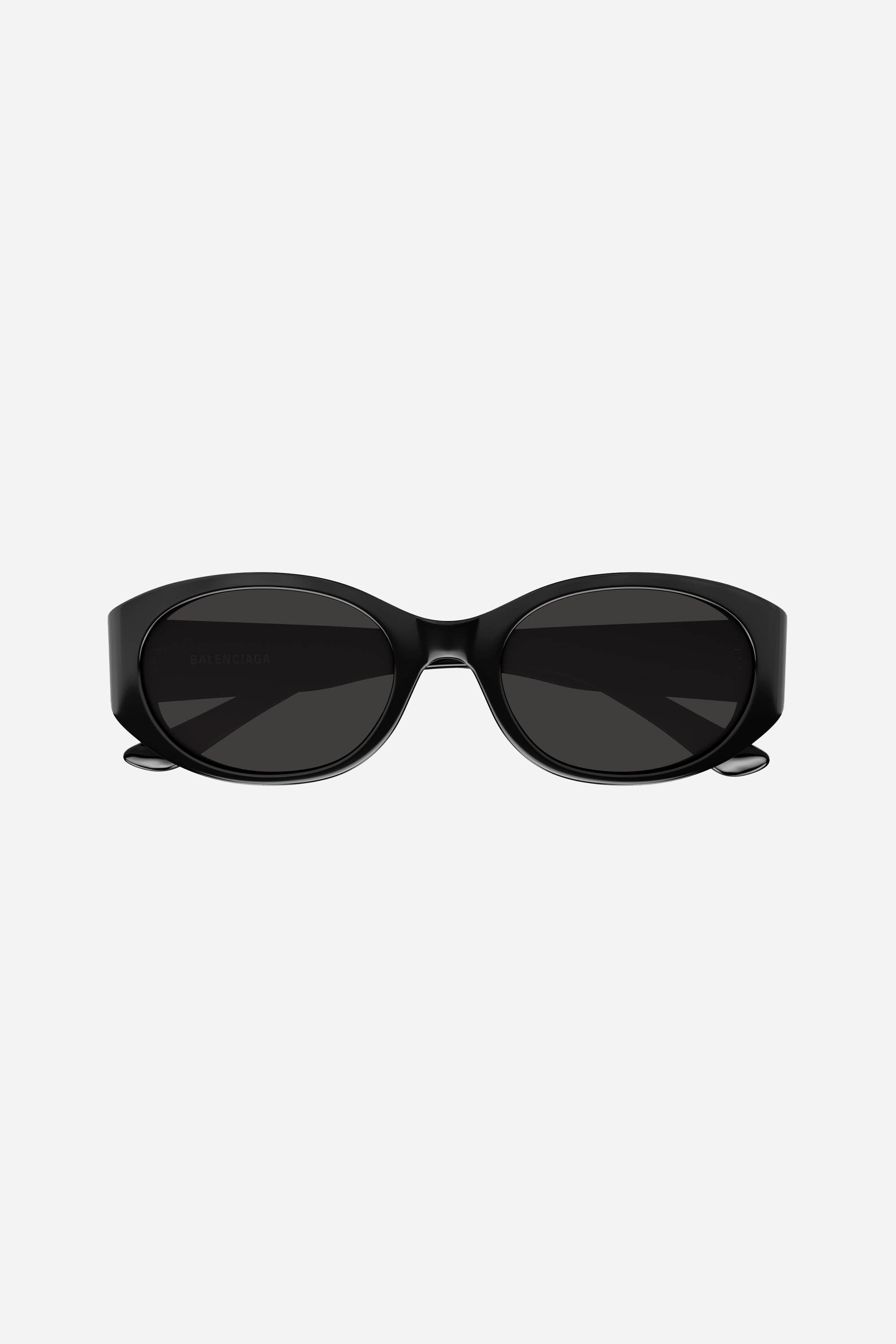 Black oval Balenciaga sunglasses with grey lense