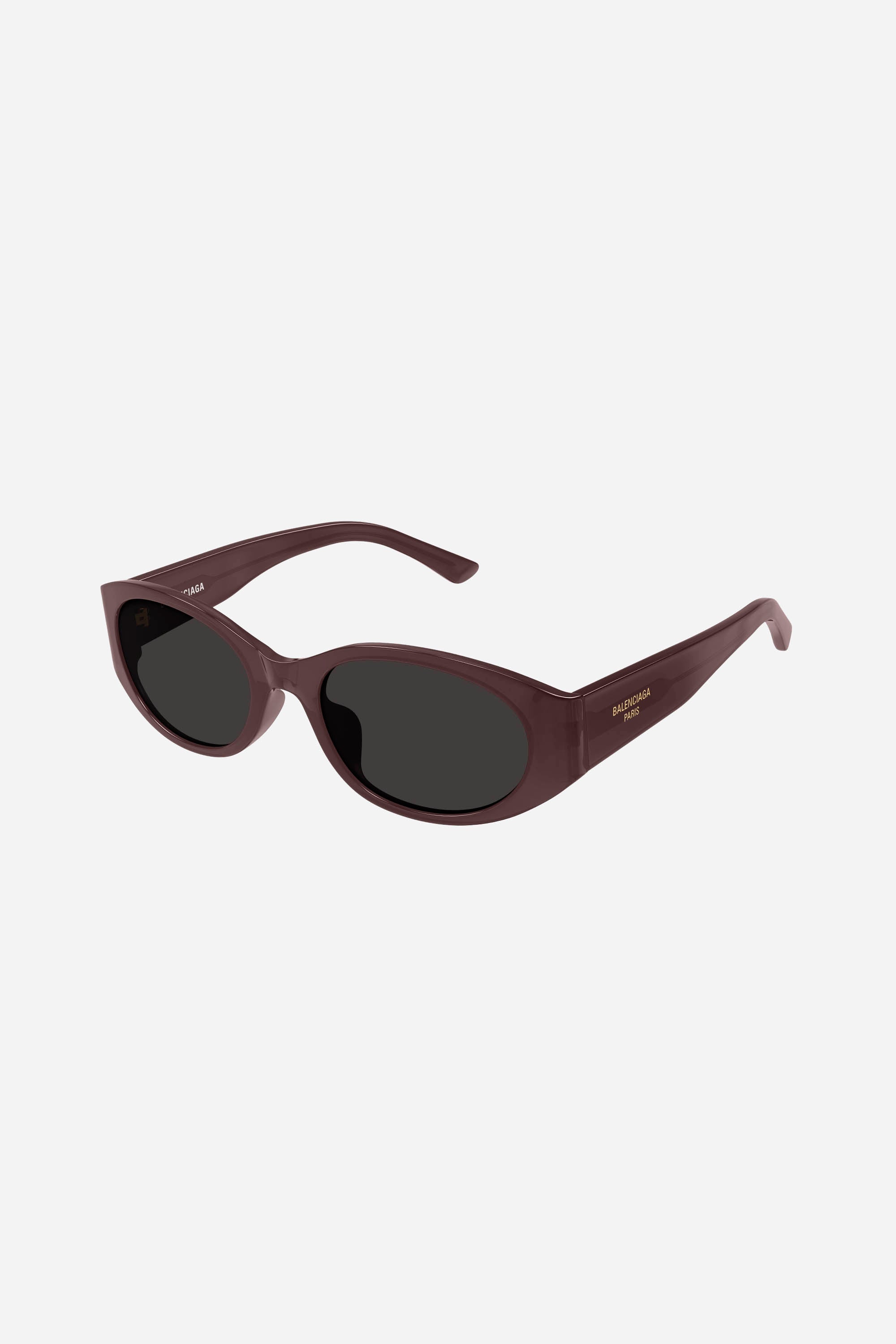 Violet oval Balenciaga sunglasses with grey lense